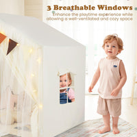 INFANS Kids Play Tent, Large Size Playhouse with Star Light Windows, Indoor Outdoor Princess Tents Castle for Toddlers
