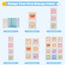 INFANS Children Wardrobe, Kid Closet Portable Baby Dresser Cute for Kids Bedroom Nursery Armoire with Doors