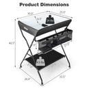 INFANS Baby Changing Table, Folding Diaper Station Portable Nursery Organizer with Safety Belt and Storage Racks