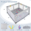 INFANS Foldable Baby Playpen with Mat, Large Baby Play Yard for Infant with 50 Ocean Balls, Fence Toddler Activity Center