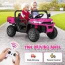 INFANS 2 Seater Ride on UTV, 12V Kids Electric Vehicle Dump Truck, Toddlers Battery Powered Car with Music
