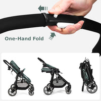 INFANS 2 in 1 Baby Stroller, High Landscape Infant Stroller, Foldable Pushchair