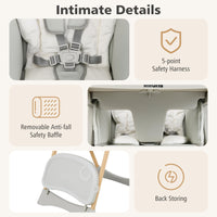 INFANS Baby High Chair, High Chairs for Babies & Toddlers with Adjustable Height, Easy to Clean Convertible Quick Folding