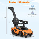 INFANS 3 in 1 Ride on Push Car, Licensed Lamborghini Baby Stroller Sliding Walking Car with Push Handle