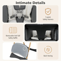 INFANS Baby High Chair, High Chairs for Babies & Toddlers with Adjustable Height, Easy to Clean Convertible Quick Folding