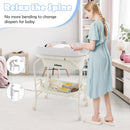 INFANS 2 in 1 Baby Changing Table with Bath Tub Unit, Folding Diaper Dresser Station with Wheels Waterproof Pad