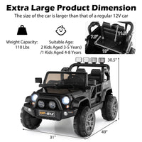 INFANS 2 Seater Ride on Truck, 12V Battery Powered Electric Vehicle for Kids with Remote Control, Power Display, LED Lights