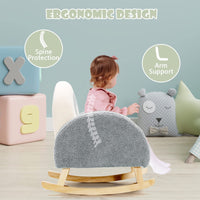 INFANS Kids Sofa, Toddler Rocking Chair with Solid Wooden Frame, Anti-Tipping Design, Plush Fabric, Children Armchair INFANS