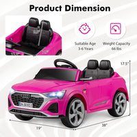 INFANS Licensed Audi SQ8 Ride on Car, Battery Powered Electric Vehicle for with Remote Control, Adjustable Music, LED Lights