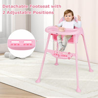 INFANS 4 in 1 Baby High Chair, Convertible Highchair for Babies and Toddlers, Infant Feeding Highchairs with Removable Tray Adjustable Footrest