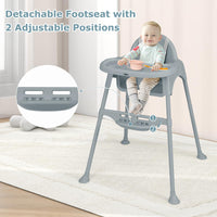 INFANS 4 in 1 Baby High Chair, Convertible Highchair for Babies and Toddlers, Infant Feeding Highchairs with Removable Tray Adjustable Footrest