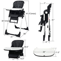 INFANS 4 in 1 High Chair�CBooster Seat, Convertible Highchair, Installation-Free,Simple Fold for Baby, Infant& Toddler
