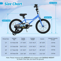 INFANS Kids Bike, 16 18 Inch Toddlers Bike with Training Wheels Safety Bell Adjustable Seat and Handlebar