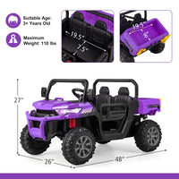 INFANS 2 Seater Ride on UTV, 12V Kids Electric Vehicle Dump Truck, Toddlers Battery Powered Car with Music