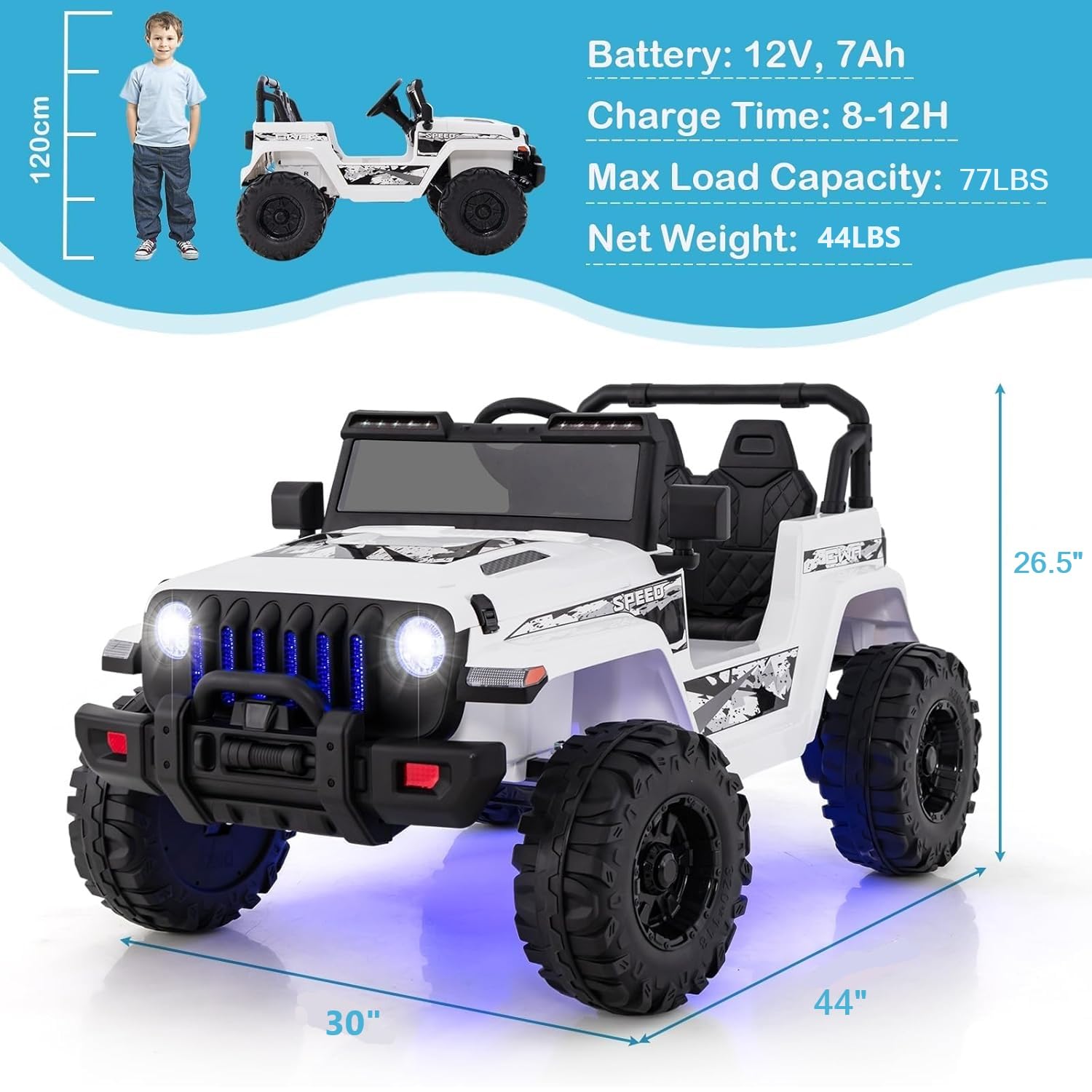INFANS Kids Ride on Car Truck with 2.4G Remote Control, 12V Battery Powered Electric Cars for Kids
