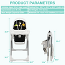 INFANS High Chair for Babies and Toddlers, Foldable Highchair with 7 Different Heights 4 Reclining Backrest Seat 3 Setting Footrest INFANS