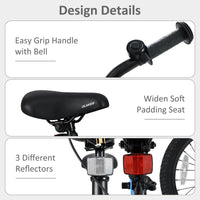 INFANS Kids Bike 12 Inch Toddlers Bike with Training Wheels Basket Adjustable Seat Handbrake and Coaster Brake