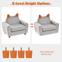 INFANS Kids Sofa, Children Armrest Chair with Sturdy Wood Construction and Dutch Velvet