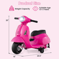 INFANS Licensed Vespa Kids Motorcycle, 6V Battery Powered Motorbike for Toddlers with Training Wheels, Horn, LED Lights
