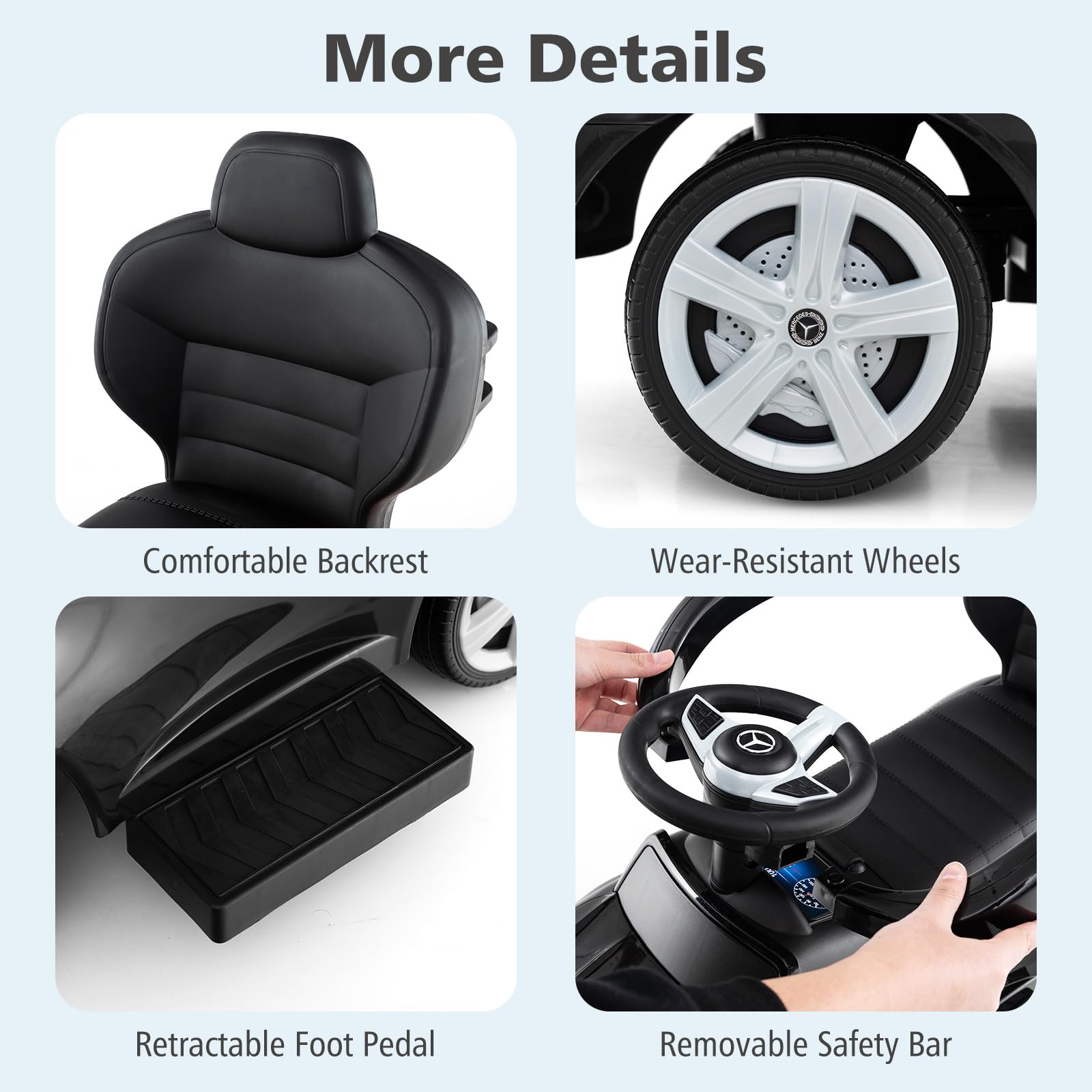 Licensed Mercedes Benz Push Car for Toddlers by INFANS
