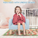 INFANS Kids Sofa, Toddler Armchair with Solid Wooden Frame Anti-Tipping Design Plush Fabric, Upholstered Children Chair