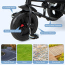 INFANS Kids Tricycle, 6 in 1 Baby Trike Toddler Bike with Reversible Seat, Adjustable Push Handle, Removable Canopy