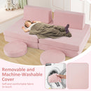 INFANS Modular Kids Play Couch, 6 PCS Toddler Creative Sectional Fort Building Sofa for Playroom, Bedroom