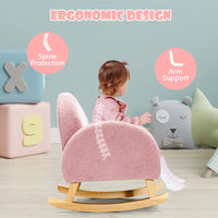 INFANS Kids Sofa, Toddler Rocking Chair with Solid Wooden Frame, Anti-Tipping Design, Plush Fabric, Children Armchair INFANS