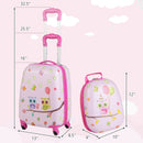 INFANS Kid Luggage Set, 12’’ Travel Backpack and 16’’ Carry on Suitcase with Rolling Spinner Wheels for Children Boys Girls