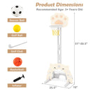 INFANS Toddler Basketball Hoop, 3 in 1 Height Adjustable Kids Sports Activity Center Indoor with Soccer Goal Golf Ball and Club