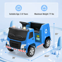 INFANS Ride on Car, 6V Recycling Garbage Truck Electric Vehicle with Music, Horn, Warning Lights