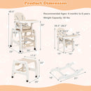 INFANS 5 in 1 Baby High Chair, Convertible Toddler Table Chair Set, Rocking Chair, Multi-Function Seat with Lockable Universal Wheels
