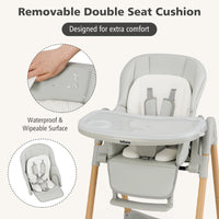 INFANS Baby High Chair, High Chairs for Babies & Toddlers with Adjustable Height, Easy to Clean Convertible Quick Folding