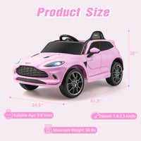 INFANS Kids Ride on Car, 12V Electric Vehicle Licensed Aston Martin DBX with Remote Control