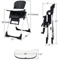 INFANS Foldable High Chair for Babies & Toddlers with Multiple Adjustable Backrest, Footrest and Seat Height