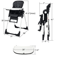 INFANS Foldable High Chair for Babies & Toddlers with Multiple Adjustable Backrest, Footrest and Seat Height