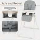 INFANS Baby High Chair, Quick Folding Portable Highchair for Babies and Toddlers with Adjustable Footrest Removable Dishwasher Tray PU Seat