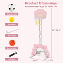 INFANS Toddler Basketball Hoop, 3 in 1 Height Adjustable Kids Sports Activity Center Indoor with Soccer Goal Golf Ball and Club