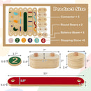 INFANS Wooden Balance Beam Stepping Stones for Kids, Montessori 12 Piece Obstacle Felt Course Gymnastics Toy for Playroom Indoor