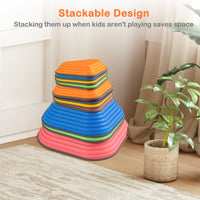 INFANS Balance Stepping Stones for Kids, 6, 11pcs Non-Slip Plastic Balance Stones, Indoor Outdoor Coordination Balance Blocks