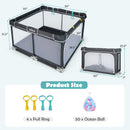 INFANS Baby Playpen, 50’’x50’’ Foldable Large Baby Playard, Indoor Outdoor Kids Activity Center Baby Fence