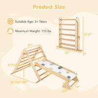 INFANS Pikler Triangle Set 7 in 1 Climbing Toys for Toddlers Foldable Baby Wood Montessori Jungle Gym