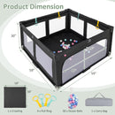 INFANS Foldable Baby Playpen with Mat, Large Baby Play Yard for Infant with 50 Ocean Balls, Fence Toddler Activity Center