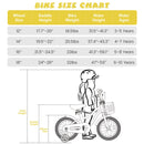 12 14 16 18 Inch Toddlers Bike with Removable Training Wheels Basket