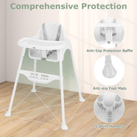 INFANS 4 in 1 Baby High Chair, Convertible Highchair for Babies and Toddlers, Infant Feeding Highchairs with Removable Tray Adjustable Footrest