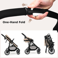 INFANS 2 in 1 Baby Stroller, High Landscape Infant Stroller, Foldable Pushchair