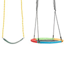 Kids Toddler Toy Adjustable Saucer Swing and Heavy Duty Belt Swing Seat for Indoor Outdoor Activity INFANS