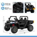 INFANS 2 Seater Ride on UTV, 12V Kids Electric Vehicle Dump Truck, Toddlers Battery Powered Car with Music