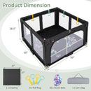 INFANS Foldable Baby Playpen with Mat, Large Baby Play Yard with 50 Ocean Balls, Fence Toddler Activity Center