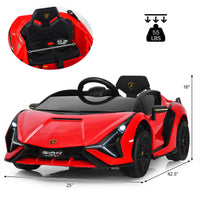 INFANS 12V Licensed Lamborghini Sian Kids Ride on Car with Parent Remote Control, Electric Toy Roadster Carbon Fiber Textured